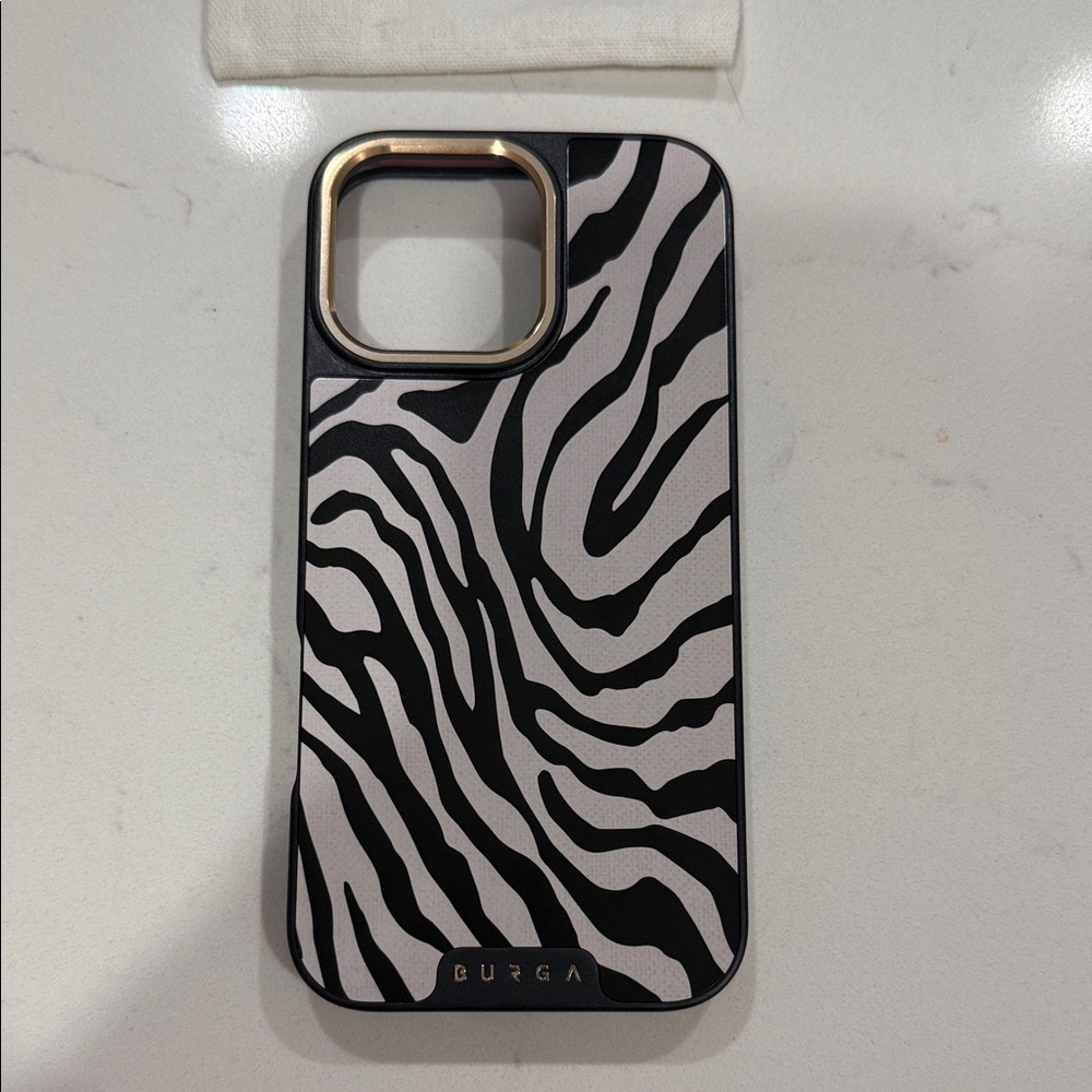 Zebra Print Phone Case - Black and White